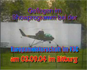 Hegi-Cobra : Schauflug von Ewald Glanzer während der F3C EM in Bitburg